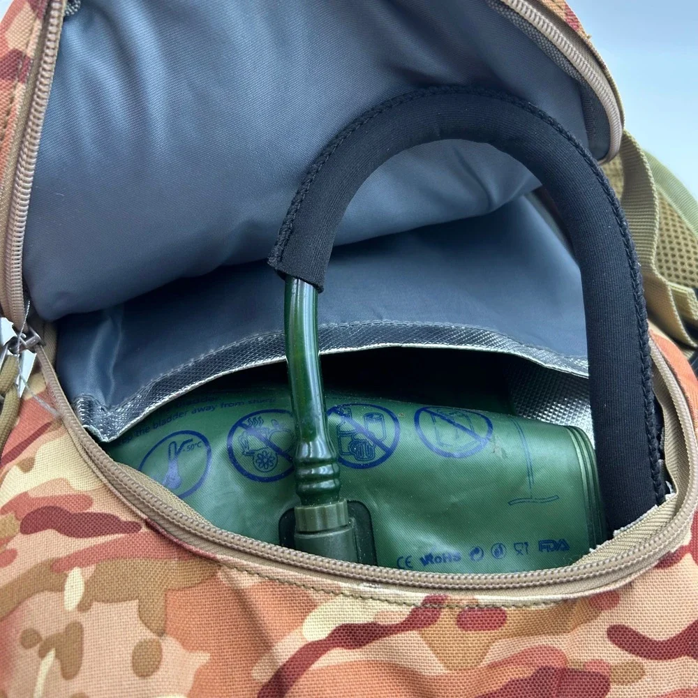 Tactical Hydration Backpack MOLLE Multicam Camo Hiking Pack Reservoir Sleeve